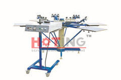 Máquina de impressão manual de serigrafia rotativa