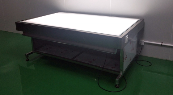 Caixa de iluminação para serigrafia, mesa de verificação de serigrafia, dispositivo de verificação de qualidade de serigrafia